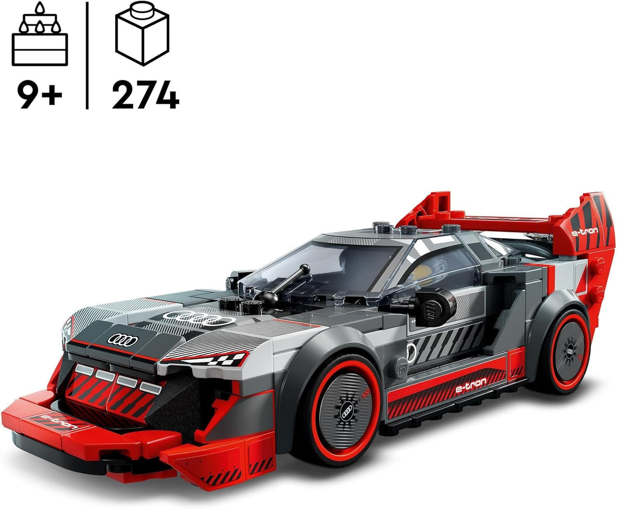 Speed Champions Audi S1 E-Tron Quattro Race Car Toy Vehicle, Buildable Model Set for Kids, Playable Display Gift Idea for 9 plus Year Old Boys and Girls Who Enjoy Independent Play 76921