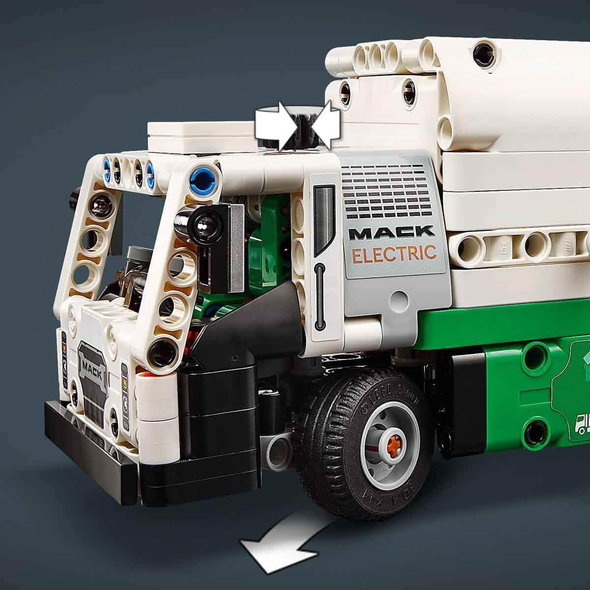 Technic Mack LR Electric Garbage Truck Toy for Boys & Girls Aged 8 plus Years Old, Recycling Bin Lorry with Realistic Features, Vehicle Gift Idea 42167