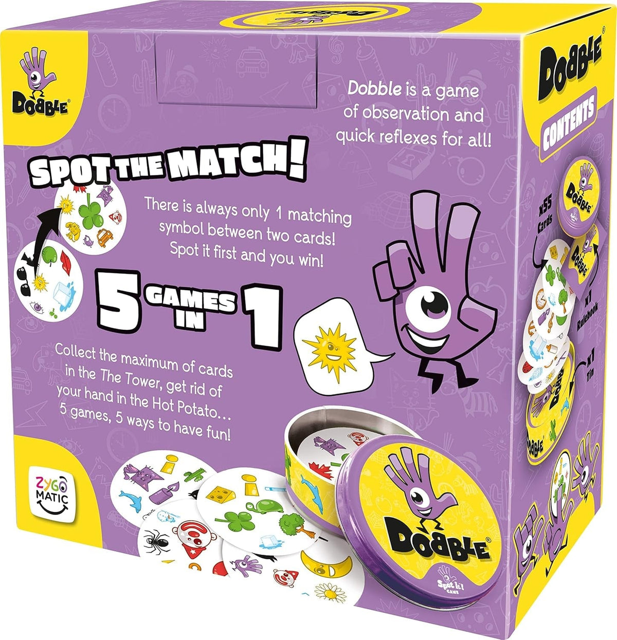 | Dobble | Card Game | Ages 6+ | 2-8 Players | 15 Minutes Playing Time