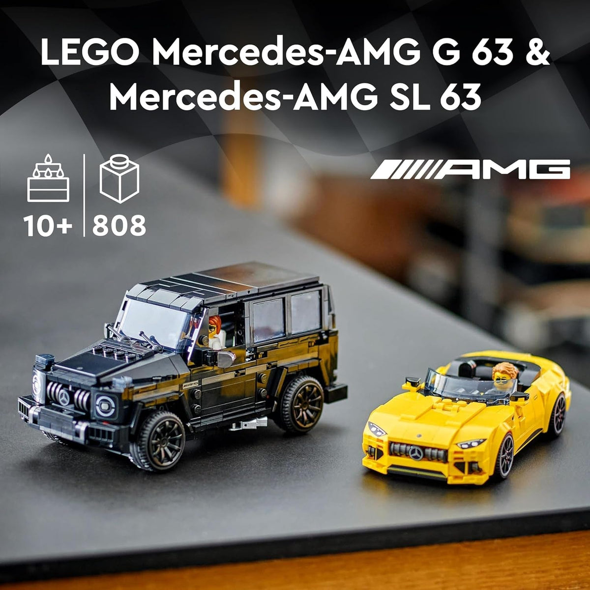 Speed Champions Mercedes-Amg G 63 & Mercedes-Amg SL 63 Car Toys, Vehicle Playset for Kids, 2 Building Sets with 2 Driver Minifigures, Gift for 10 plus Year Old Boys and Girls 76924