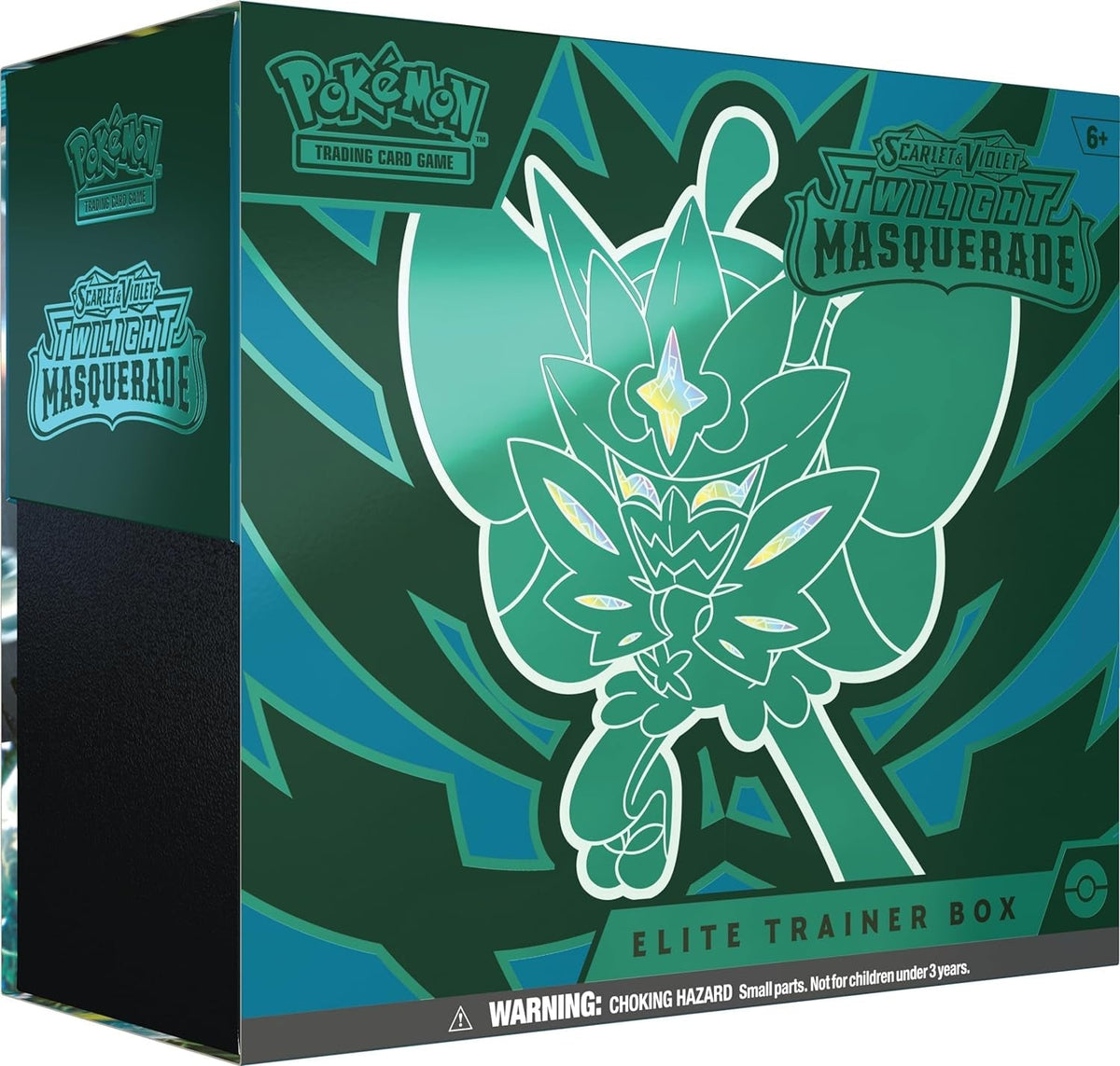 TCG: Scarlet & Violet—Twilight Masquerade Elite Trainer Box (1 Full-Art Teal Mask Ogerpon Promo Card, 9 Boosters & Premium Accessories)