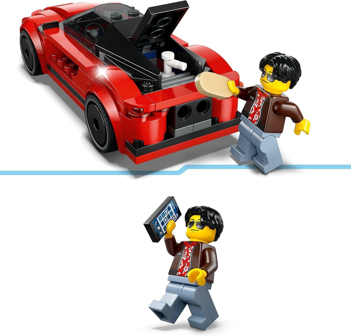 City Red Sports Car Toy - Race Car Toys for 5+ Year Old Boys & Girls - Educational Gifts for Birthdays & Holidays - Includes a Driver Minifigure & Accessories - 60448
