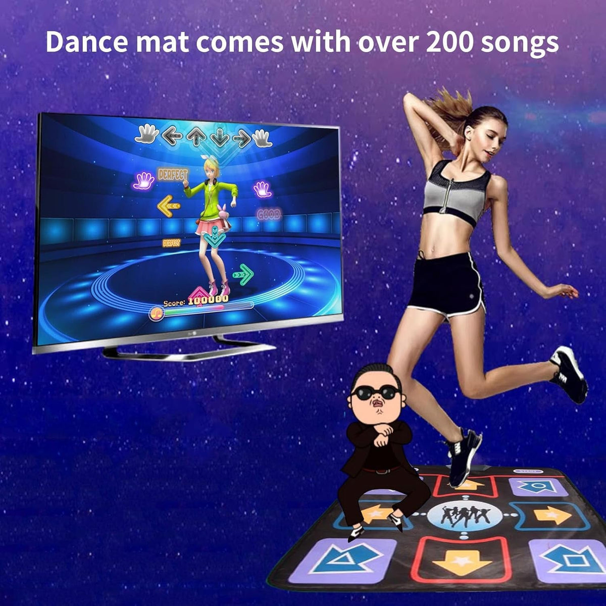 TV Retro Game Console with 900+ Games, 200+ Dance Mat Songs, Video Game System for Kids& Adults with AR Gun Game Toy, TV Plug& Play,2.4G Game Controllers Toy Gift for Boys & Girls Age 3 +