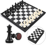 Chess Board Set Game -Travel Magnetic Chess Piece Set with Chess Folding/Portable Storage Board-Traditional Strategy Game for Kids/Children/Adults