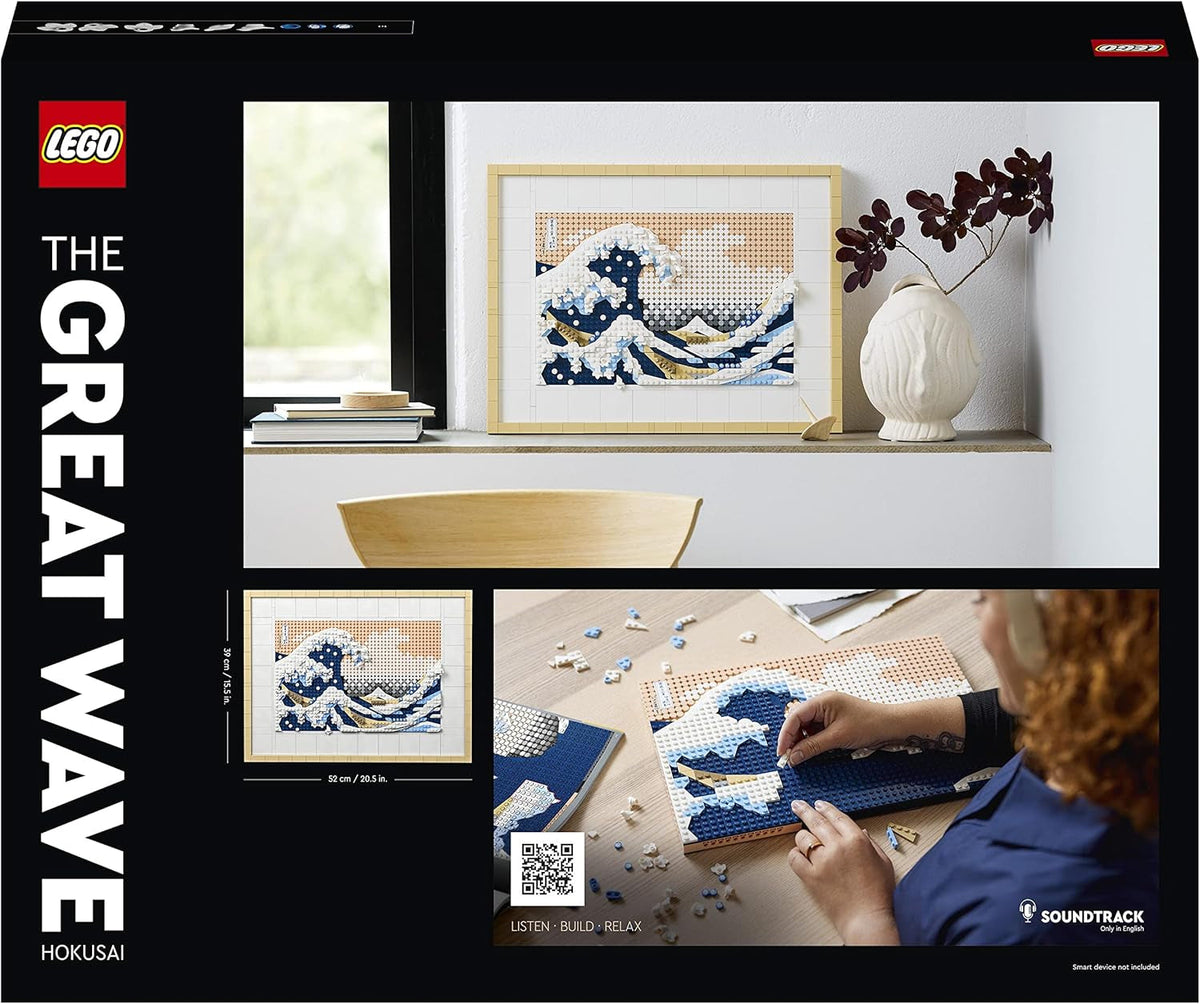 Art Hokusai – the Great Wave, 3D Japanese Wall Art Craft Set, Framed Ocean Canvas Model Kit for Adults to Build, Creative Activity for Home or Office Decor, Gifts for Men and Women 31208