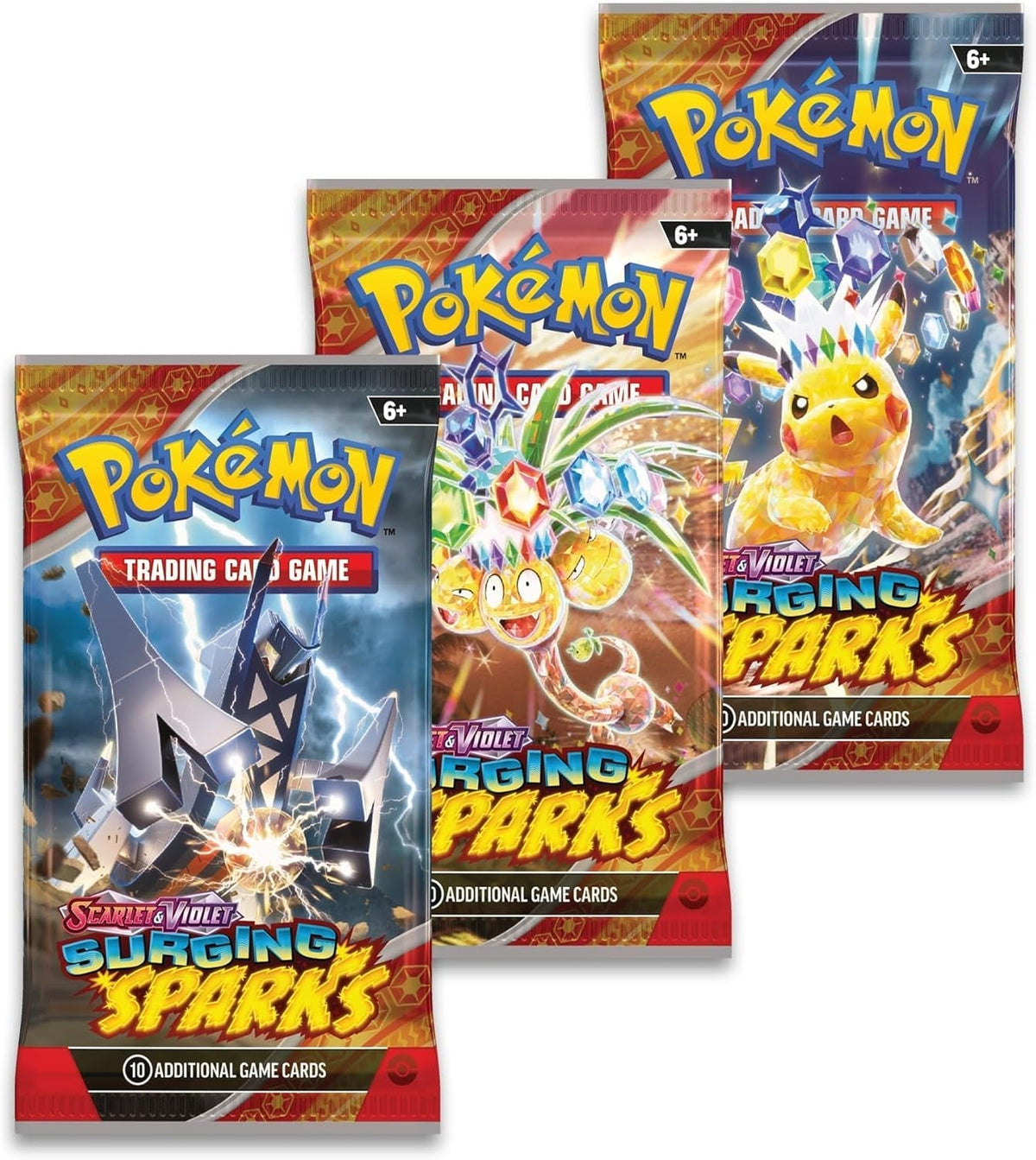 TCG: Scarlet & Violet—Surging Sparks 3-Pack Blister – Zapdos (3 Booster Packs & Foil Promo Card)