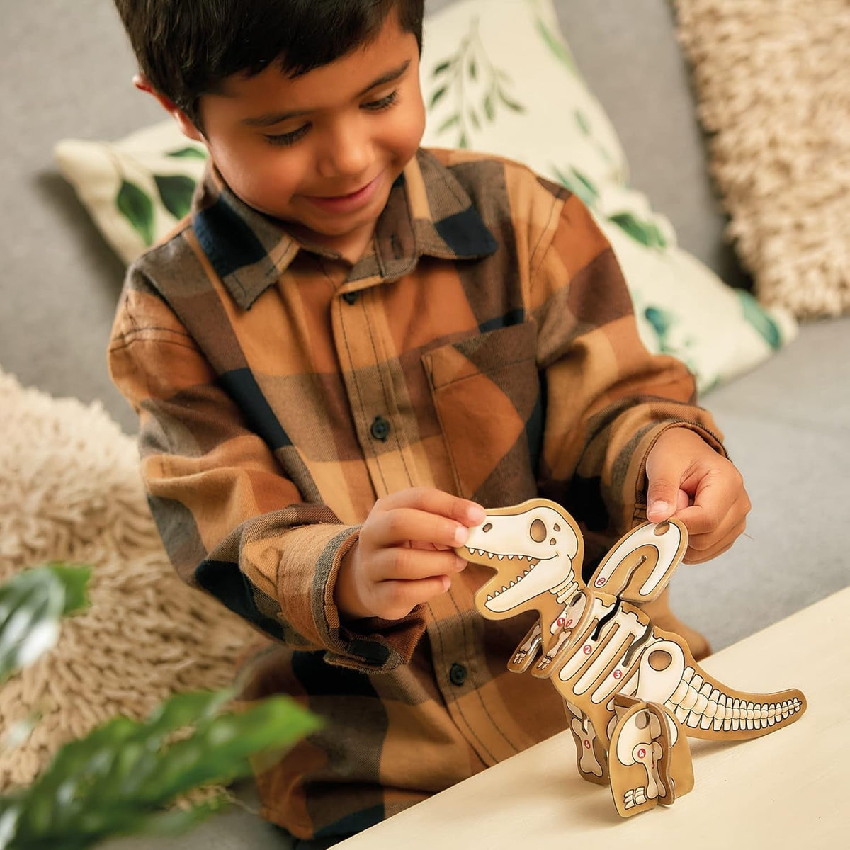 Dinosaur Dig Game - Matching and Memory Board Games for 4 Year Olds - Educational Dinosaur Toys for Boys and Girls - Build a 3D Dino - for Kids Age 4-8 - 2-4 Players