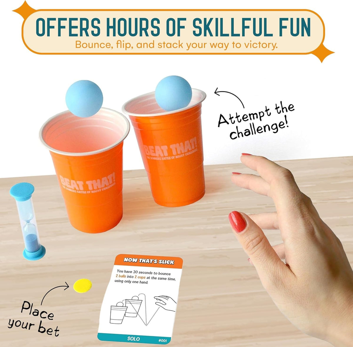 Beat That Game - the Bonkers Battle of Wacky Challenges - Family Games for Kids and Adults - Card and Board Games, Encourages Fun, Creativity, and Memorable Moments in Parties - Main Game