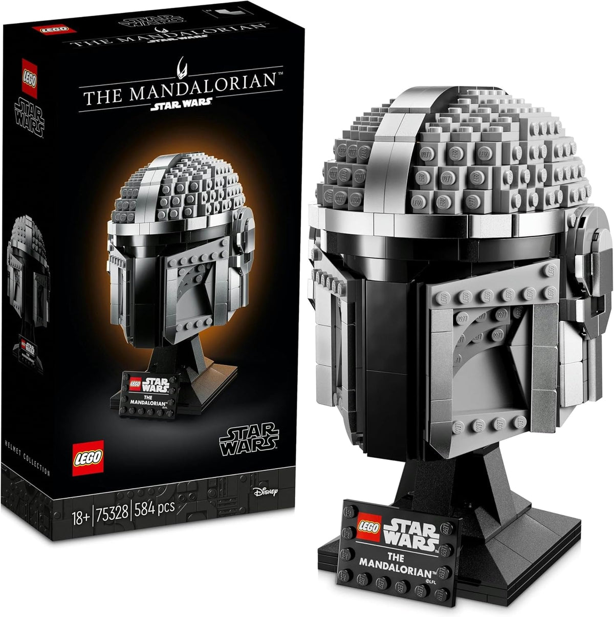 Star Wars the Mandalorian Helmet Model Building Kit, Collectible Display Set for Adults, Gift Idea for Men, Women, Him or Her 75328