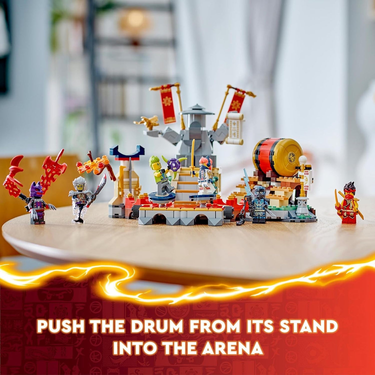 NINJAGO Tournament Battle Arena Set, Ninja Adventure Toys for 7 plus Year Old Boys & Girls, with 6 Minifigures Including Characters Jay and Kai, Dragons Rising Birthday Gift for Kids 71818