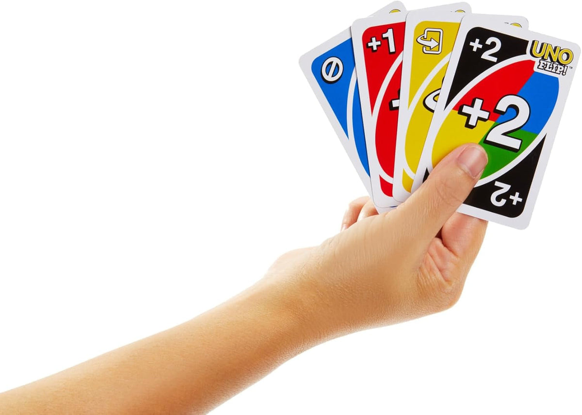 UNO FLIP! Family Card Game for Adults, Teens & Kids, Double-Sided Deck with Special Flip Card, 112 Cards, 7 Year Old and Up, ‎GDR44