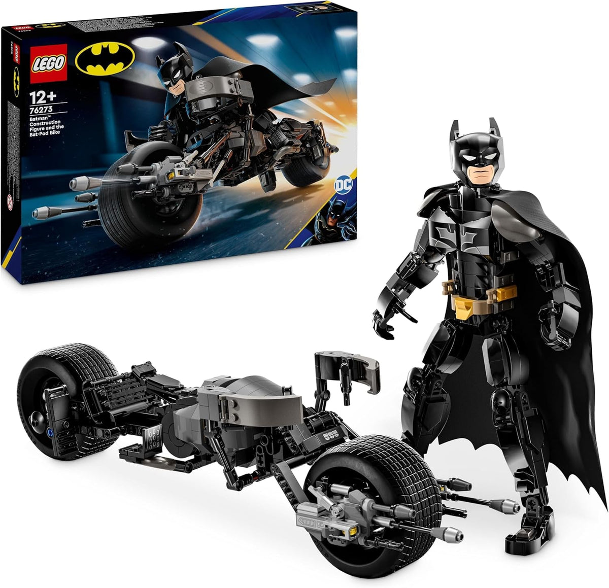 DC Batman: Batman Construction Figure & the Bat-Pod Bike Set, Cool Super-Hero Toy for 12 plus Year Old Kids, Boys & Girls, Action Playset with Motorbike Model, Birthday Gift Idea for Teens 76273
