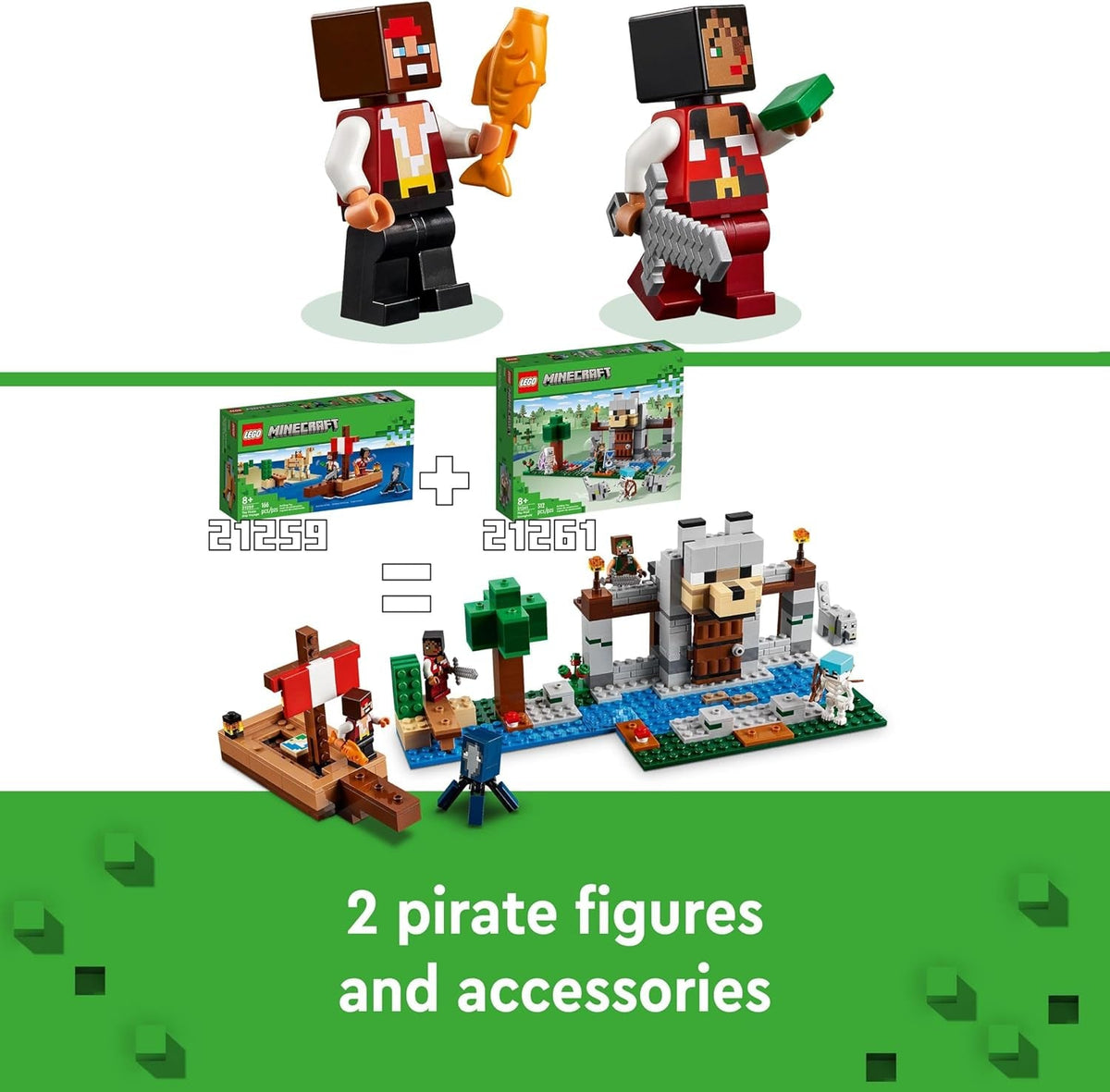 Minecraft the Wolf Stronghold Fortress Set, Building Toy for 8 plus Year Old Boys & Girls, Incudes Crafting Table, 2 Skeleton and Wolf Figures for Castle Action, Birthday Gift for Kids 21261