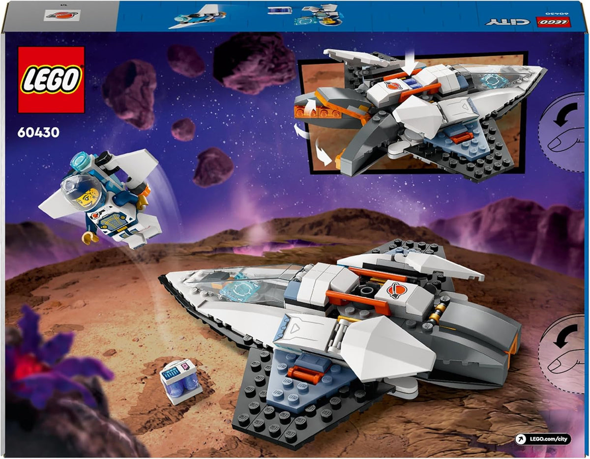 City Interstellar Spaceship Toy Set, Outer Space Building Toys for 6 plus Year Old Boys, Girls & Kids, with Astronaut Minifigure for Imaginative Play, Birthday Gift Idea 60430