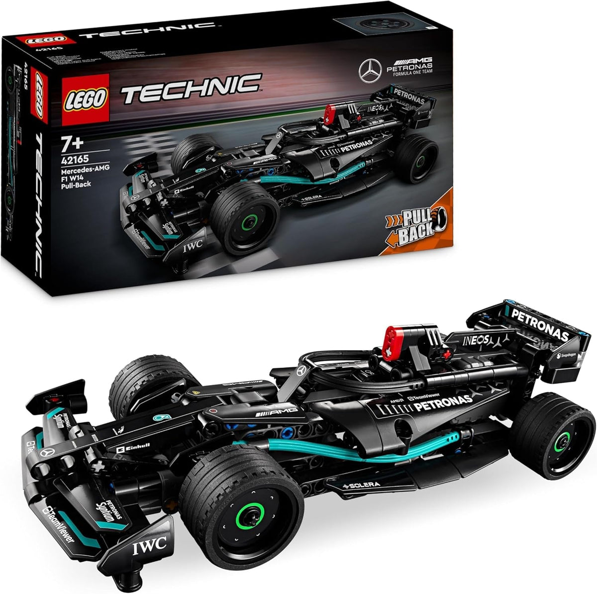 Technic Mercedes-Amg F1 W14 E Performance Race Car Toy for Kids, Boys and Girls Aged 7 plus Years Old, Pull-Back Model Vehicle Set, Bedroom Decoration, Birthday Gift Idea 42165