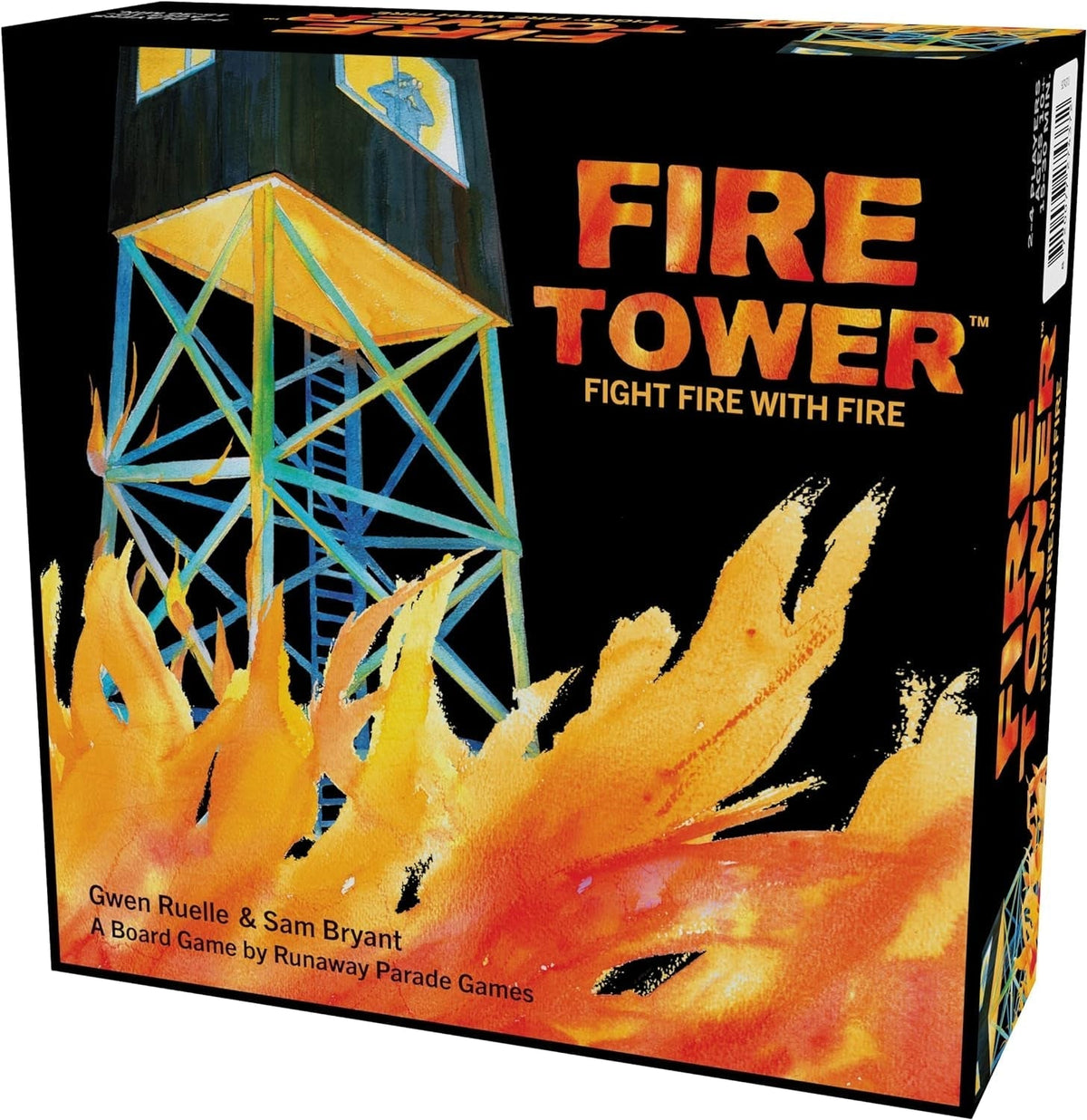 Games Fire Tower: Fight Fire with Fire | Can You Be the Last Tower Standing? | Strategy Board Games for Adults | for 2-4 Players | Ages 13+, Black