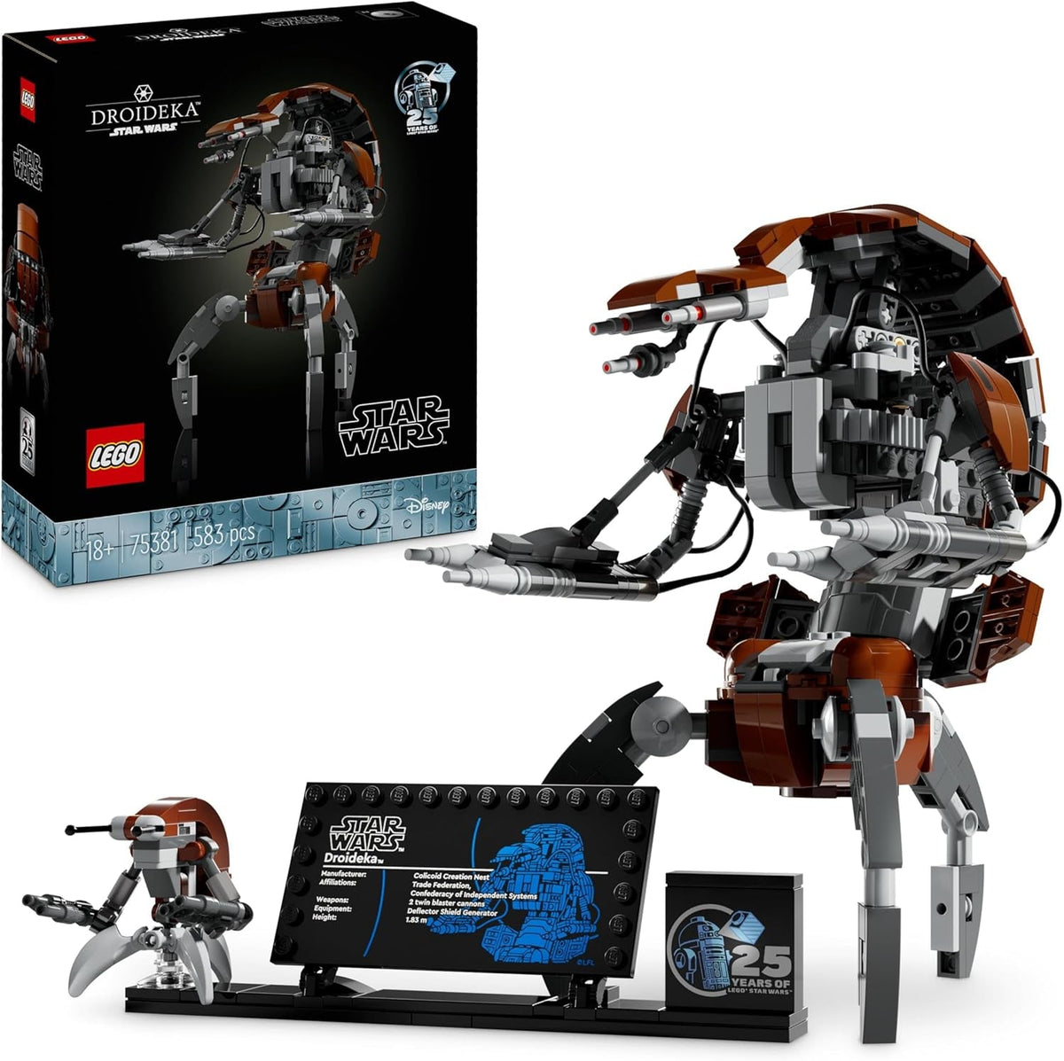 Star Wars Droideka Set, Collectible Droid Model Kit for Adults to Build, Home Officé Decor Display Figure, Memorabilia Gift Idea for Men, Women, Him, Her & Fans 75381