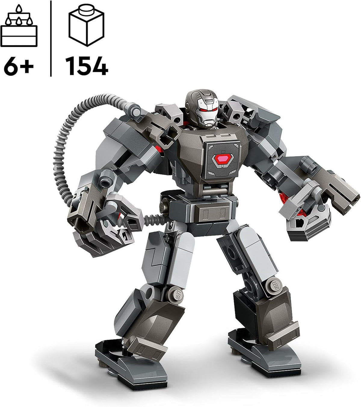 Marvel War Machine Mech Armour, Buildable Toy Action Figure for Kids with 3 Stud Shooters, Legendary Character from the MCU, Gifts for Boys and Girls Aged 6 plus Years Old 76277