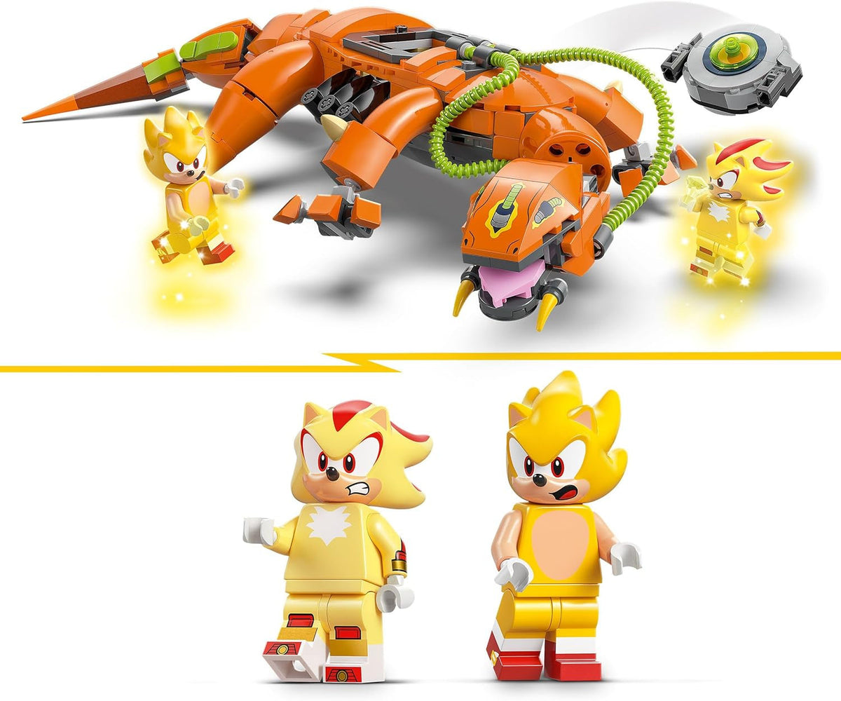 Sonic the Hedgehog Super Shadow Vs. Biolizard Set, Building Toy Includes 3 Video Game Characters and a Chaos Emerald, Gifts for Gamers, Boys and Girls Aged 9 plus 77003