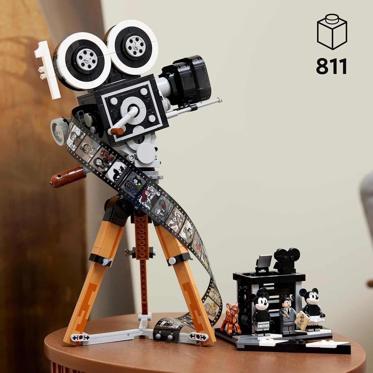 Disney Walt Disney Tribute Camera, Memorabilia Set for Adults with Mickey and Minnie Mouse Minifigures, plus Bambi & Dumbo Figures, Collectible Gifts for Women and Men 43230