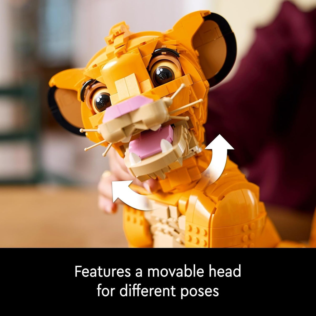 ǀ Disney Young Simba the Lion King, Collectible Animal Figure Building Set, Model Kit for Adults to Build, Home or Office Décor, Nostalgic Gift Idea for Women, Men, Her, Him and Fans 43247