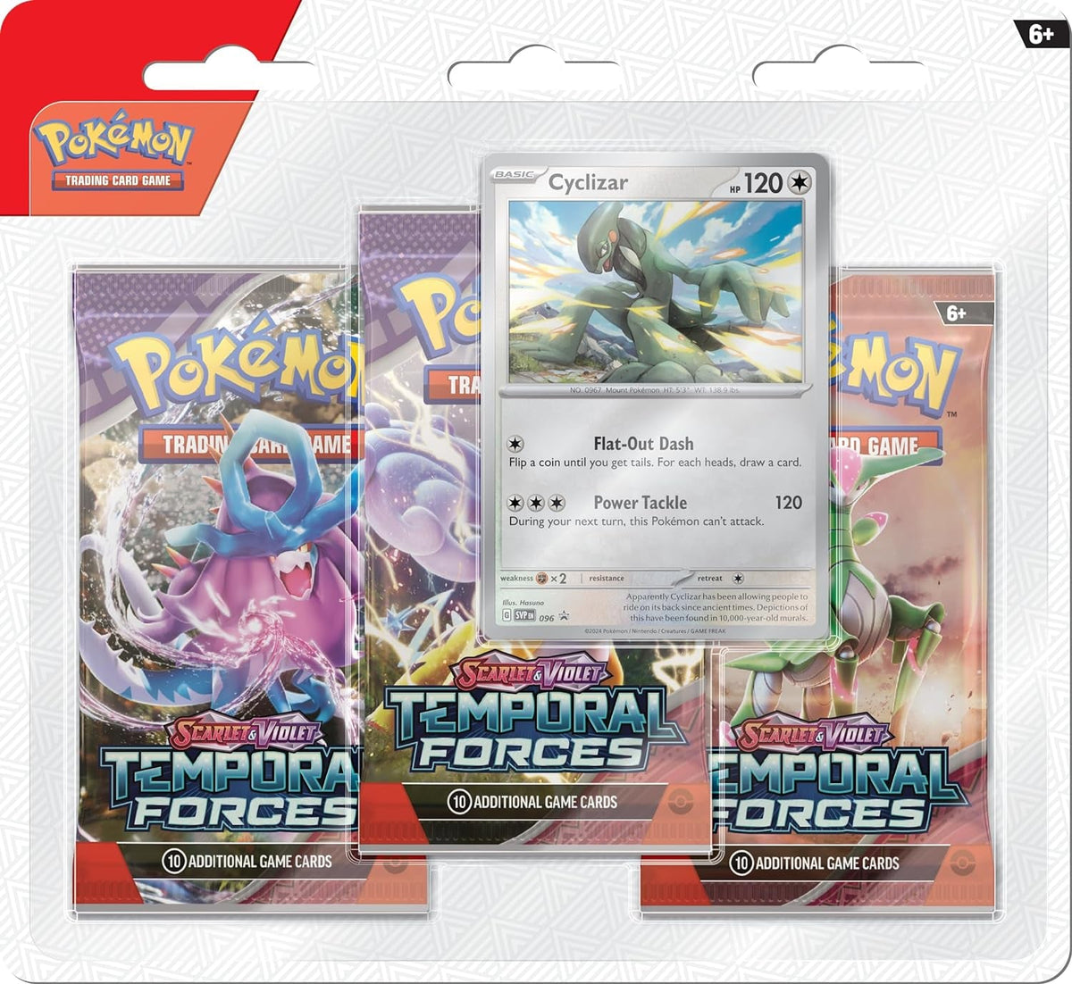 TCG: Scarlet & Violet—Temporal Forces Triple Pack – Cyclizar (3 Booster Packs & 1 Foil Promo Card)