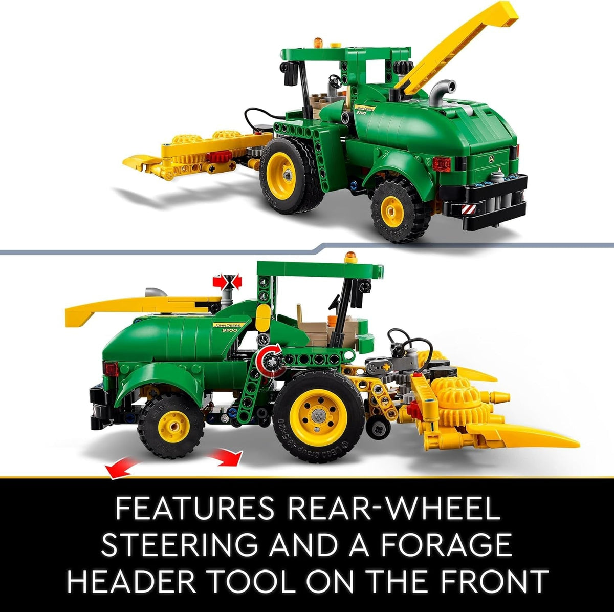 Technic John Deere 9700 Forage Harvester, Tractor Toy for Kids, Farm Set, Vehicle Model Building Kit with Realistic Functions for Imaginative Play, Gift for Boys and Girls Aged 9 plus 42168