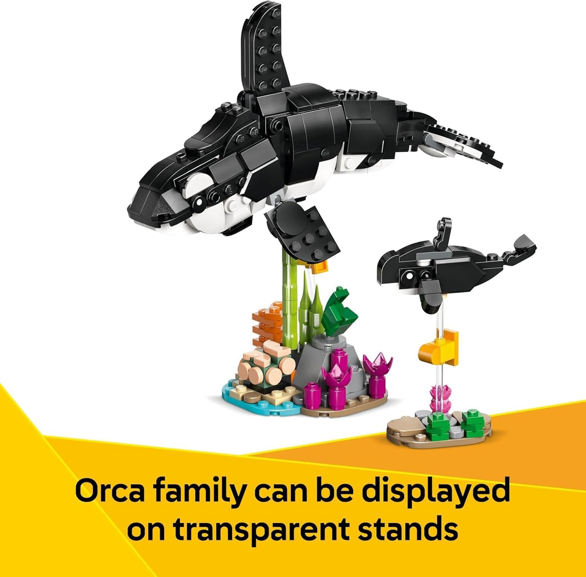 Creator 3In1 Wild Animals: Panda Family Toy - Transforms into Penguin Figures or Orca Whale Toys - Building Set for Nature-Loving 8+ Year Old Girls & Boys - Creative Birthday Gift - 31165