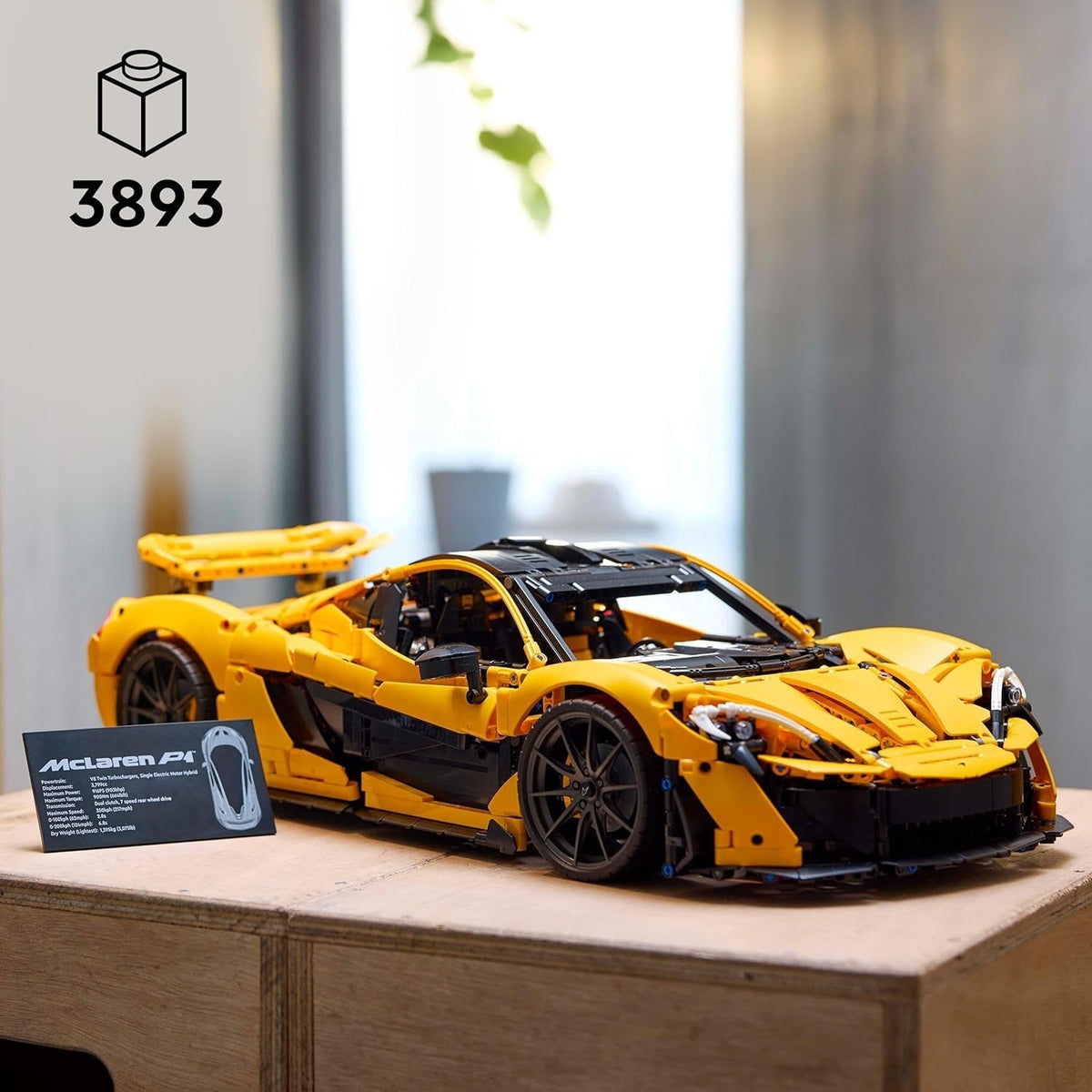 Technic Mclaren P1 Hypercar Building Set, Scale Model Car Kit for Adults to Build, Collectible Vehicle with V8 Piston Engine and 7-Speed Gearbox, Gift for Men, Women, Him or Her 42172