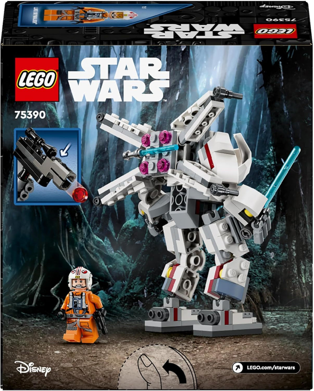 Star Wars Luke Skywalker X-Wing Mech, Collectible Building Toy for 6 plus Year Old Boys, Girls & Kids, with a Character Minifigure for Fantasy Action-Adventures, Small Creative Gift Idea 75390