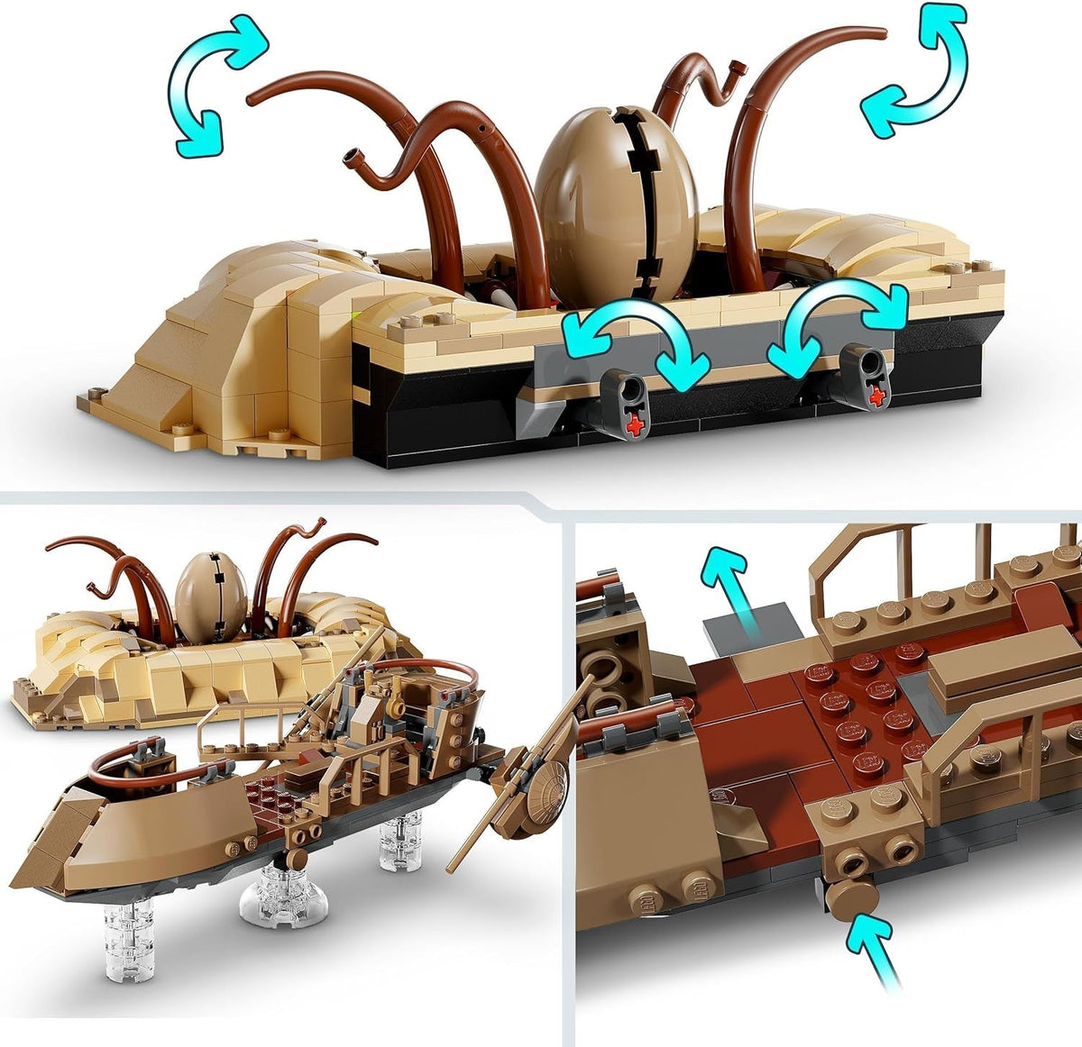 Star Wars: Return of the Jedi Desert Skiff & Sarlacc Pit, Vehicle Building Toy Set for 9 plus Year Old Boys & Girls, Features 6 Minifigures Including Luke Skywalker, Gift for Kids and Fans 75396