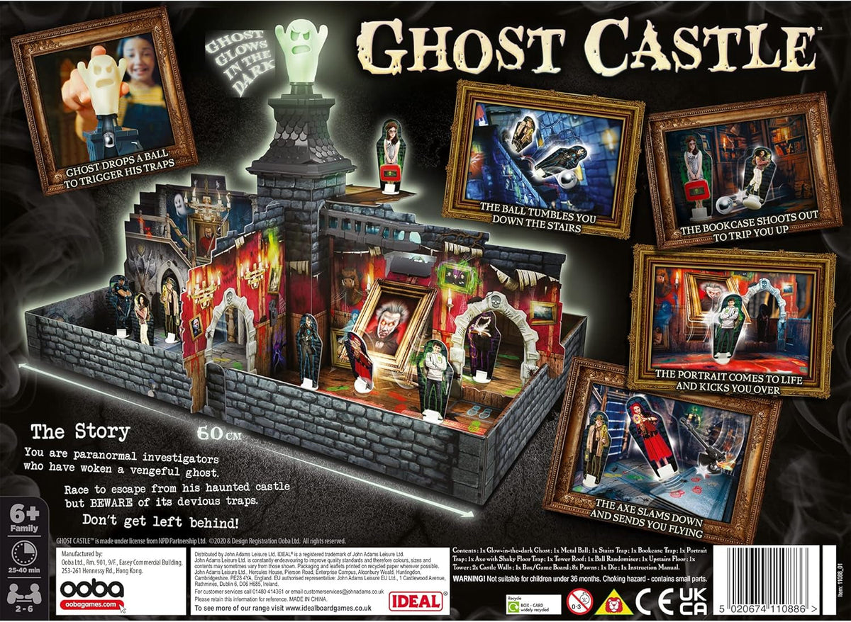 | Ghost Castle Avoid the Traps and Escape the Haunted Castle! | Family Games | for 2-6 Players | Ages 6+, Multicolor