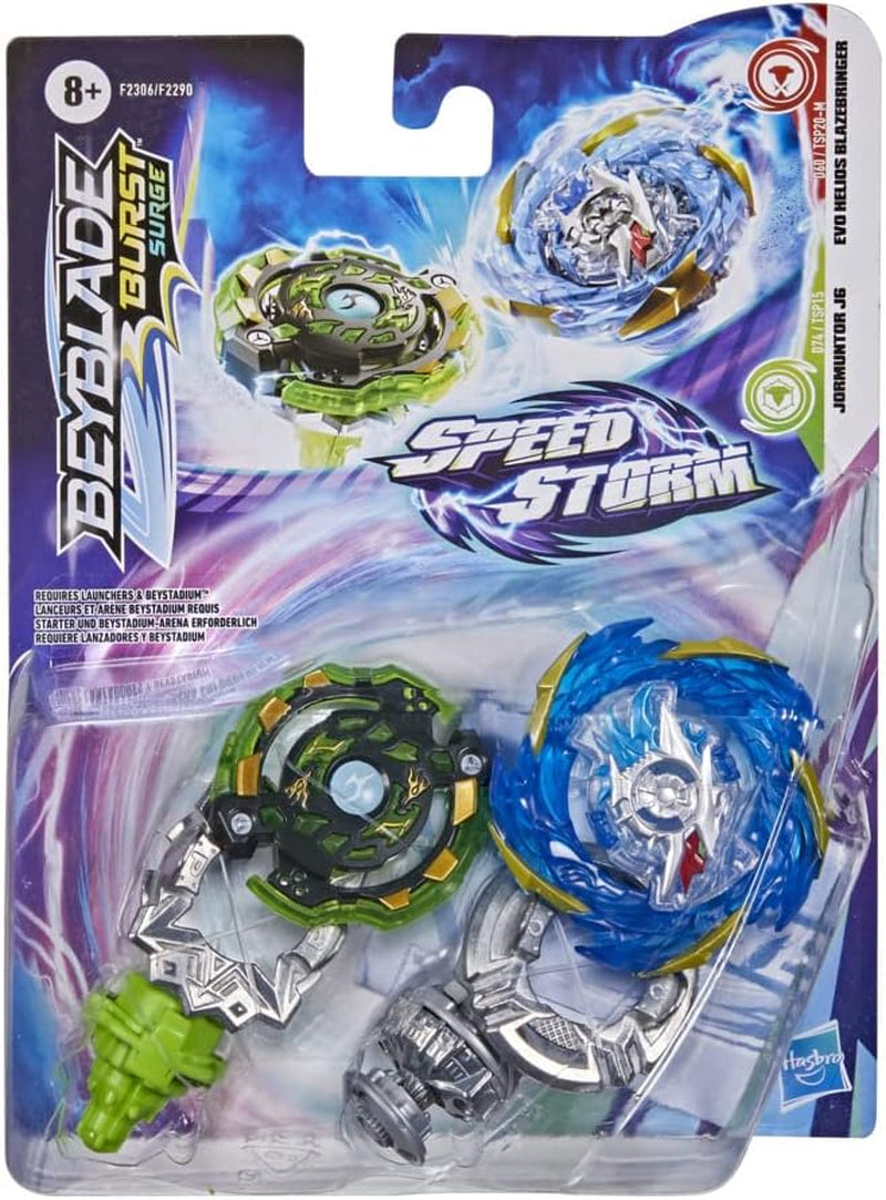 Beyblade Burst Surge Speedstorm Battle Pack Twin Packs - Evo Helios Blazebringer and Jormuntor J6