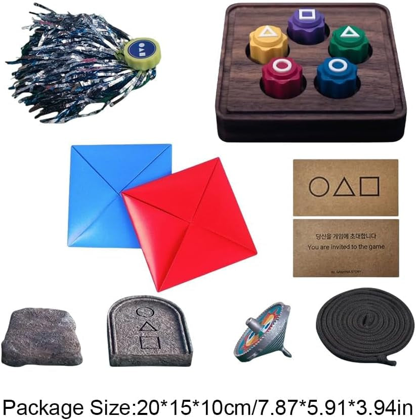 Gonggi Korean Traditional Play Game, Korean Folk Game Set - Gong-Gi, Biseokchigi, Paeng-Y, Jebi Chagi, DDAKJI Game Set, Family Travel Game (Set A)