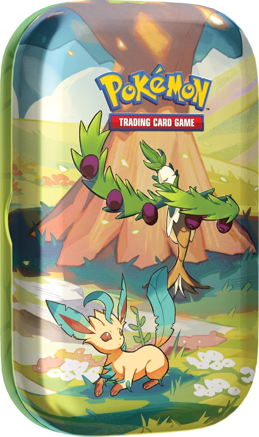 TCG: Vibrant Paldea Mini Tin – Arboliva & Leafeon (2 Booster Packs, 1 Sticker Sheet)