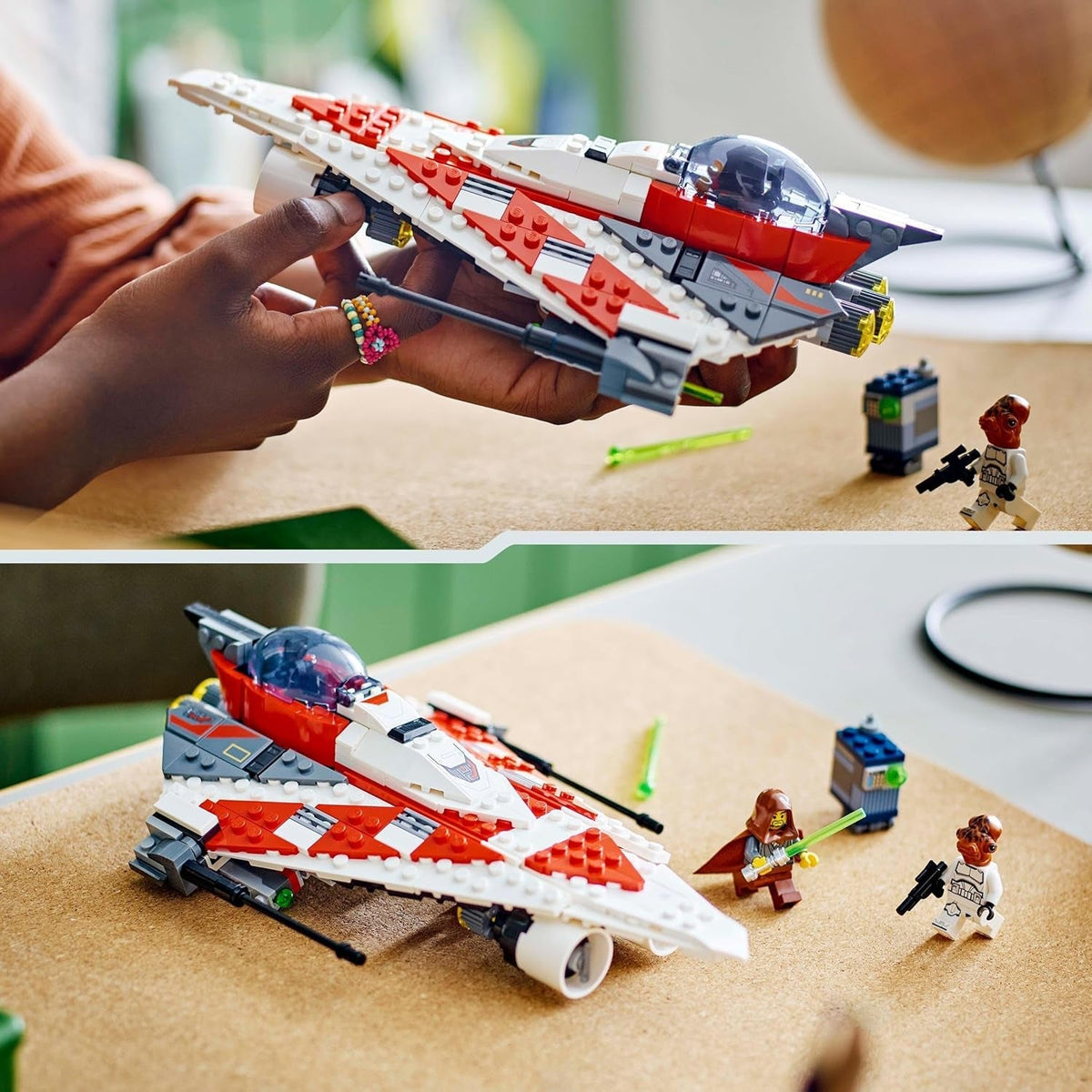 Star Wars Jedi Bob’S Starfighter Buildable Toy Vehicle for 8 plus Year Old Boys & Girls, with 2 Character Minifigures and a Droid Figure, Birthday Gift Idea for Kids and Fans 75388