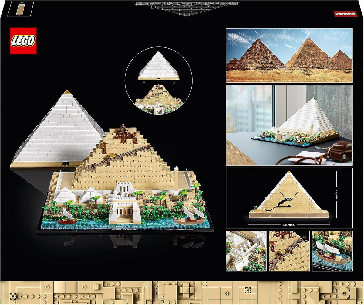 Architecture Great Pyramid of Giza Set, Home Decor Model Building Kit, Gift Idea for Adults, Men, Women, Mum, Dad, Creative Activity, Famous Landmarks Collection 21058