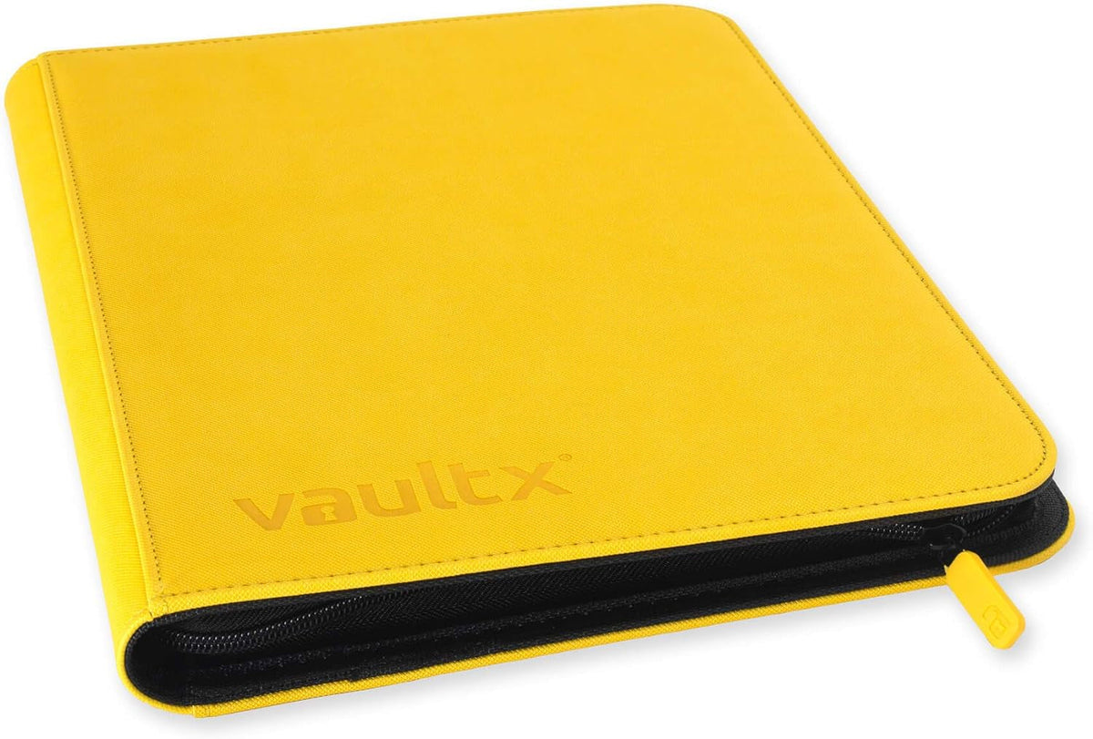 Premium Exo-Tec Zip Binder - 9 Pocket with 20 Double-Sided Pages for 360 Side-Loading Slot Trading Card Album Folder - Board, Collectible and Trading Card Games (Yellow)