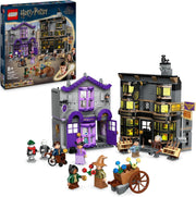 Harry Potter Ollivanders & Madam Malkin'S Robes Set, Collectible Diagon Alley Wand and Clothes Shop Toys for 8 plus Year Old Kids, Girls & Boys, with 6 Minifigures, Wizarding World Gifts 76439