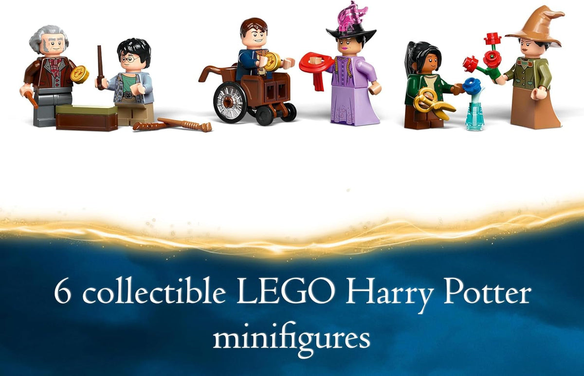 Harry Potter Ollivanders & Madam Malkin'S Robes Set, Collectible Diagon Alley Wand and Clothes Shop Toys for 8 plus Year Old Kids, Girls & Boys, with 6 Minifigures, Wizarding World Gifts 76439