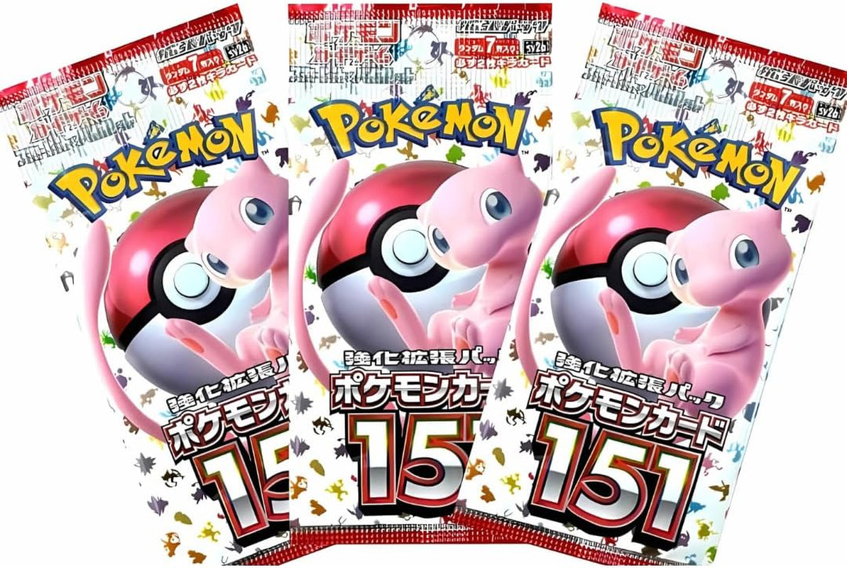 3 X Pokemon 151 Booster Packs Japanese Pokemon Cards Pack 3 Pack Bundle Includes Japanese Pokemon Cards in Sealed Pokemon Booster Packs for Pokémon Cards Collection | TCYM Authenticated