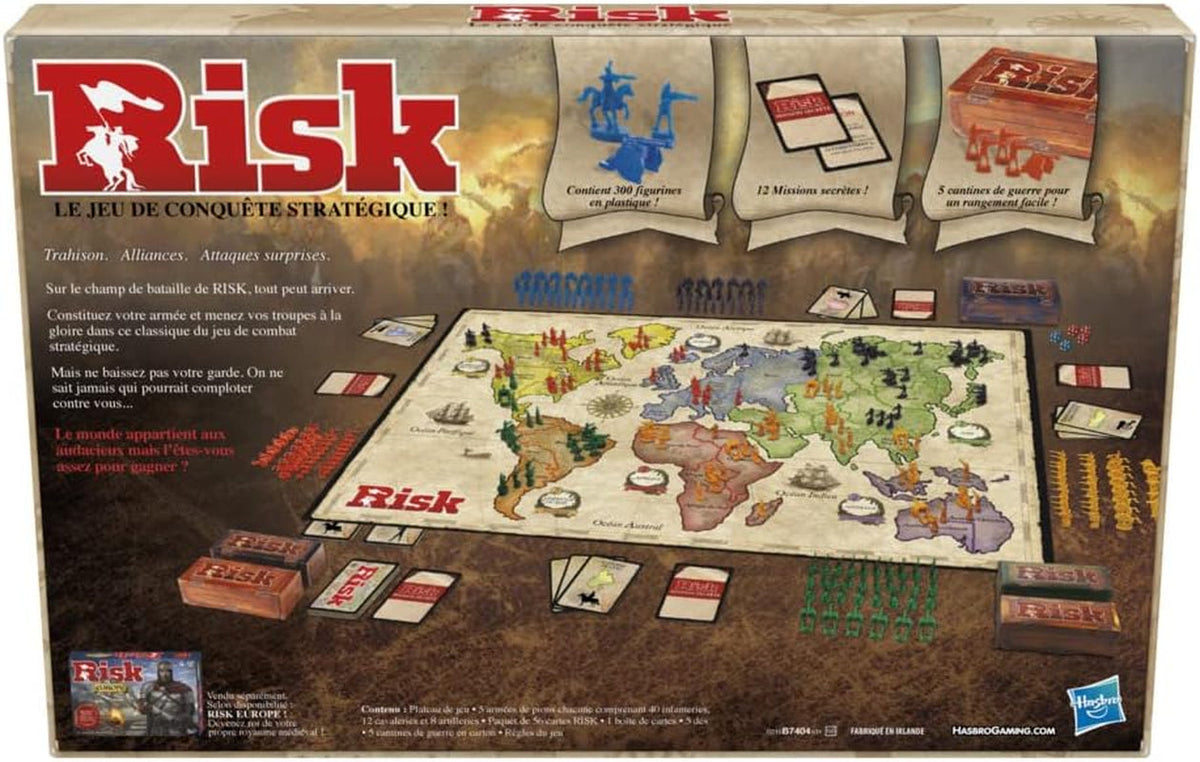 Risk, Classic Strategy Board Game for 2-5 Players, Family Games for 10+ Year Old Kids