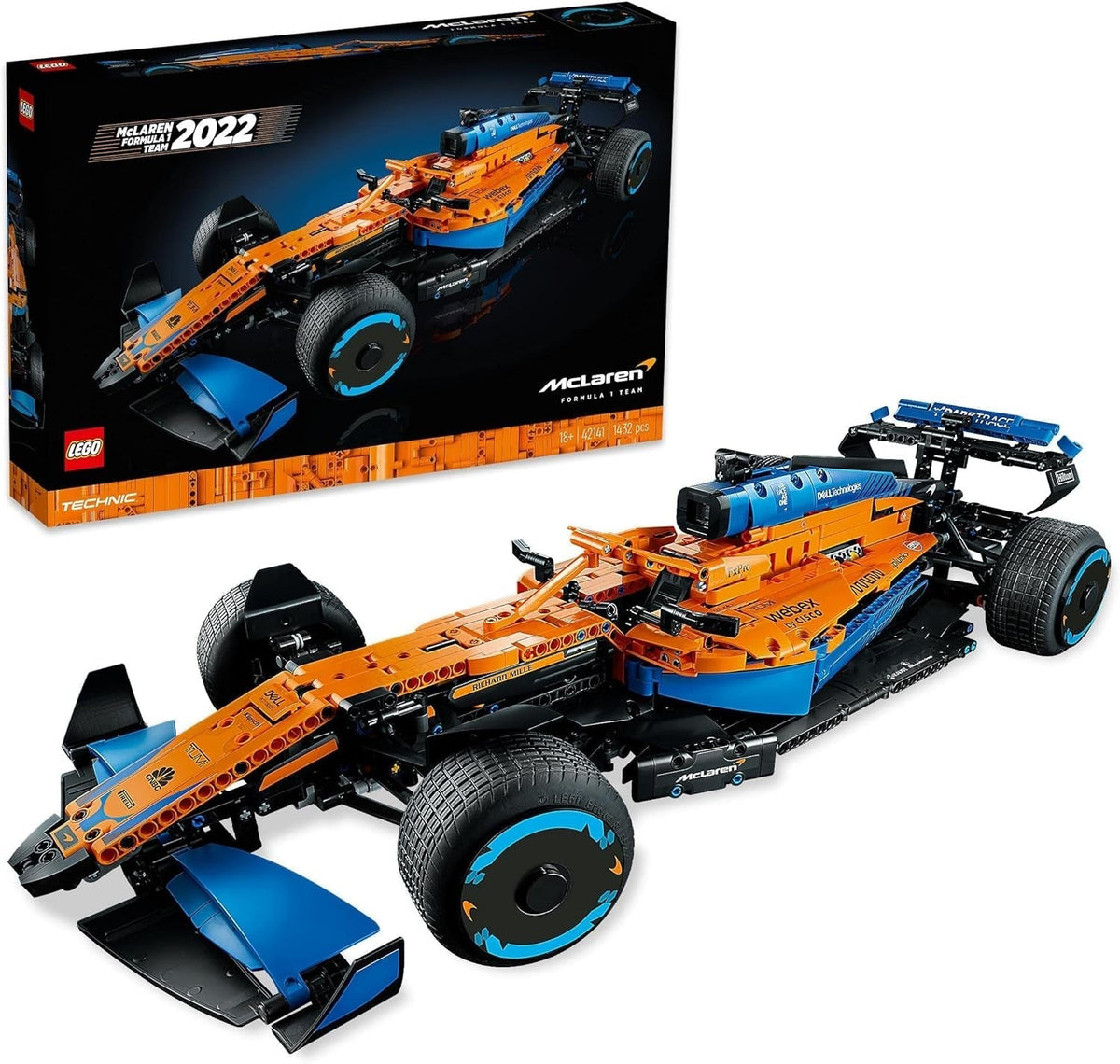 Technic Mclaren Formula 1 Race Car Set for Adults, 1,434-Piece Replica F1 Motor Sport Model Building Kit, Gift Idea for Men, Women, Him, Her, Husband, Collectible Home Décor 42141