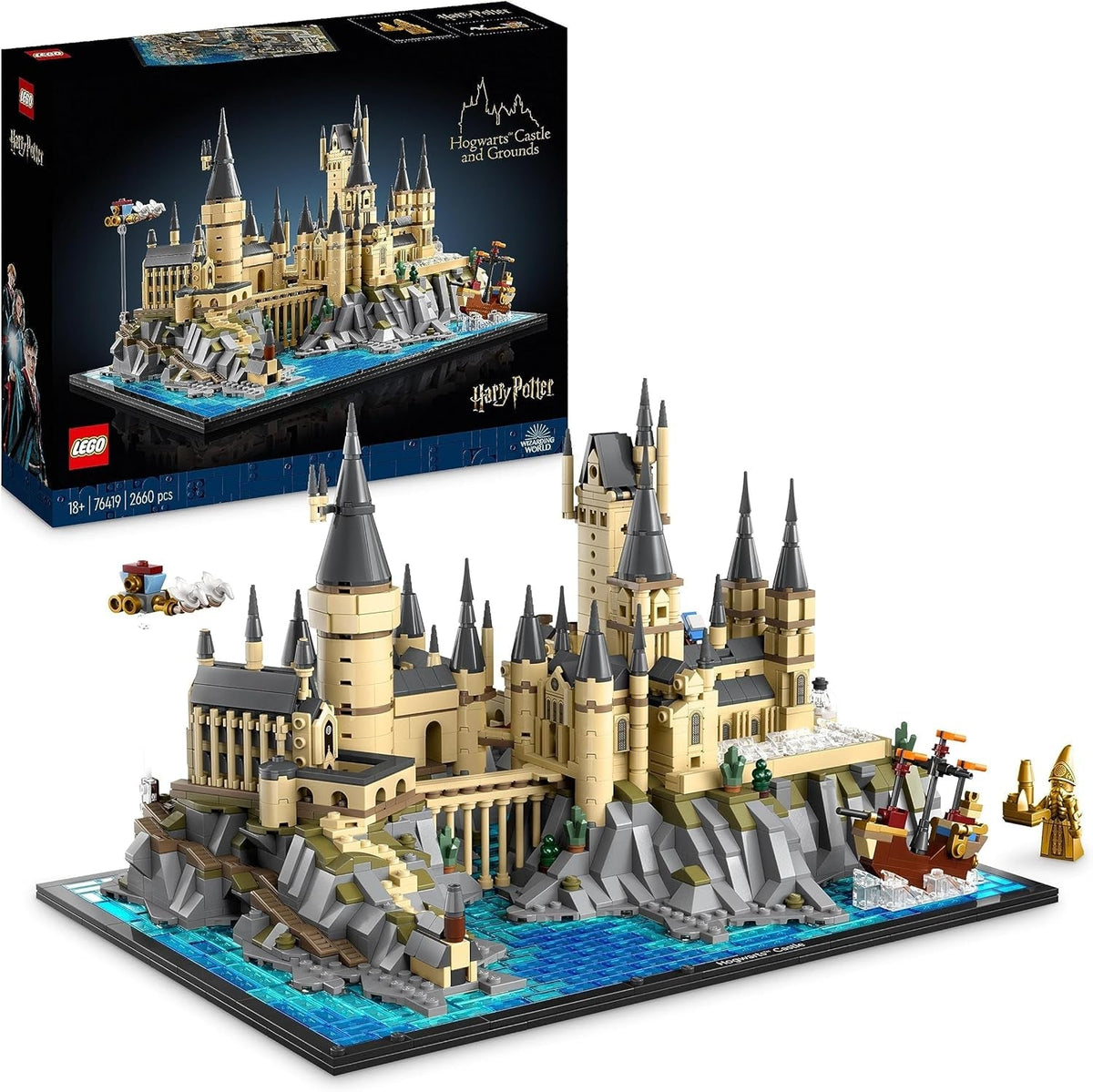 Harry Potter Hogwarts Castle and Grounds - Collectible Set for Adults Incl. Main & Astronomy Towers, Great Hall, Chamber of Secrets & Architect Minifigure - 76419