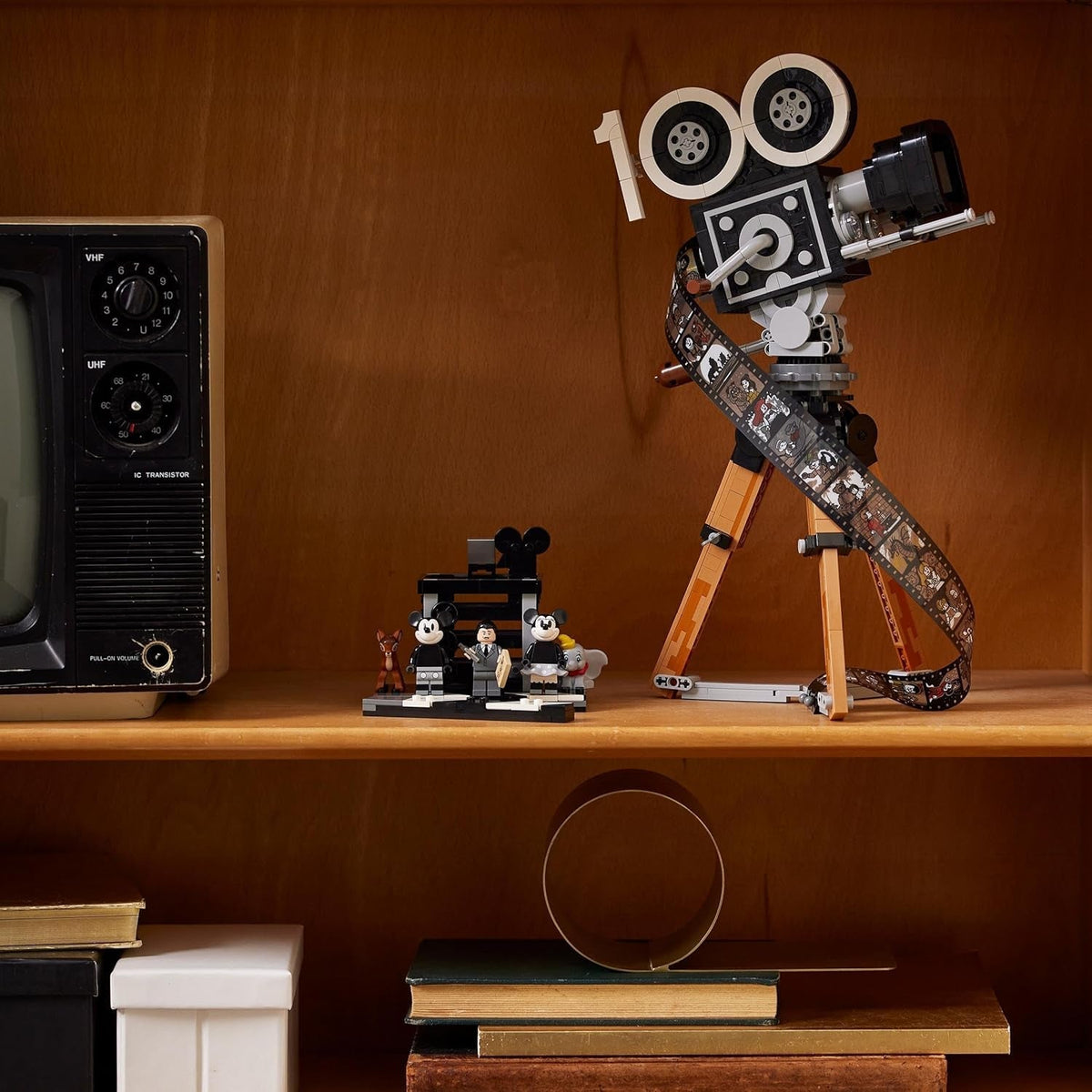 Disney Walt Disney Tribute Camera, Memorabilia Set for Adults with Mickey and Minnie Mouse Minifigures, plus Bambi & Dumbo Figures, Collectible Gifts for Women and Men 43230