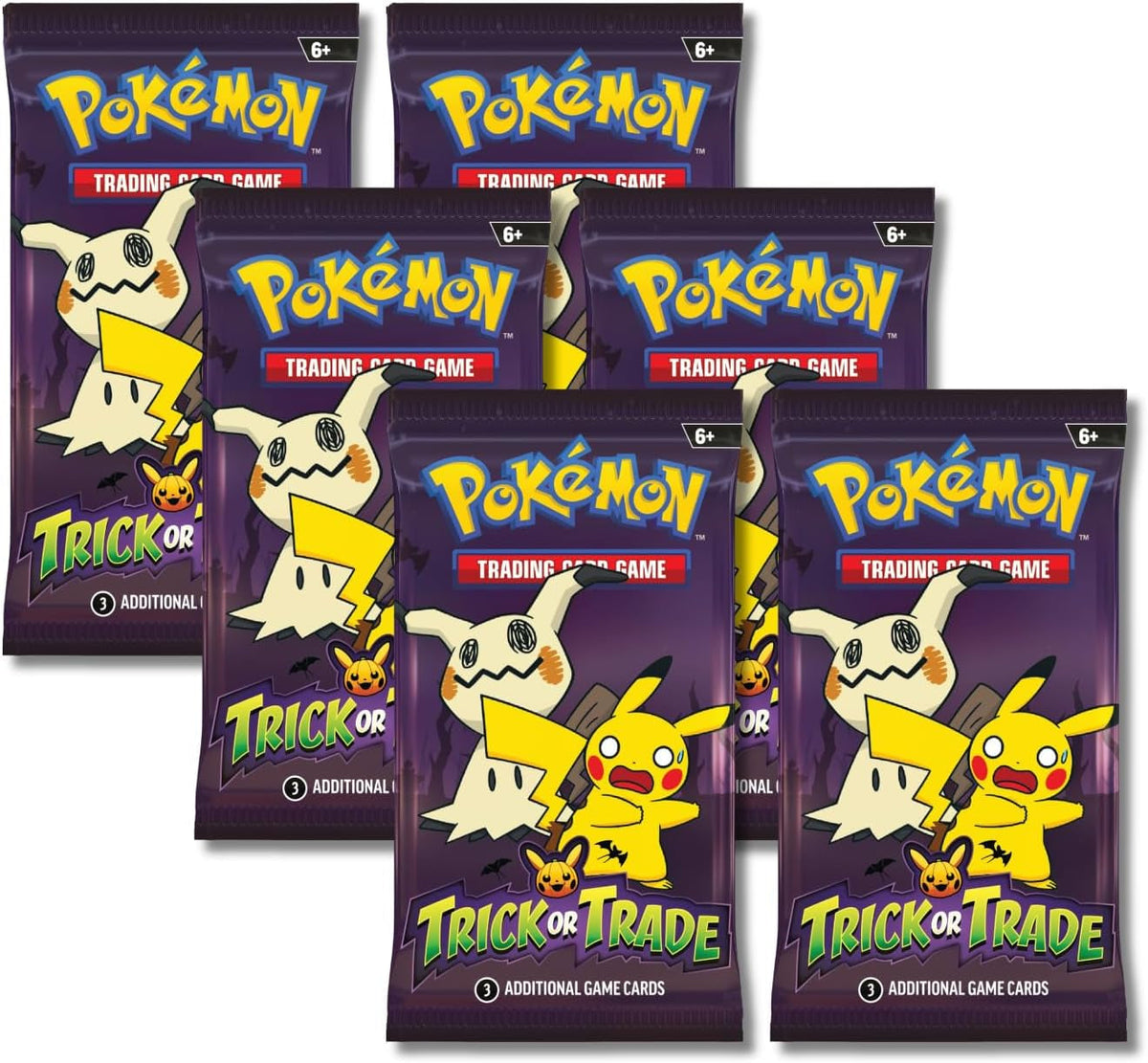Pokemon 2023 Trick or Trade Mimikyu, Gengar & Pikachu | 6 Mini Booster Packs