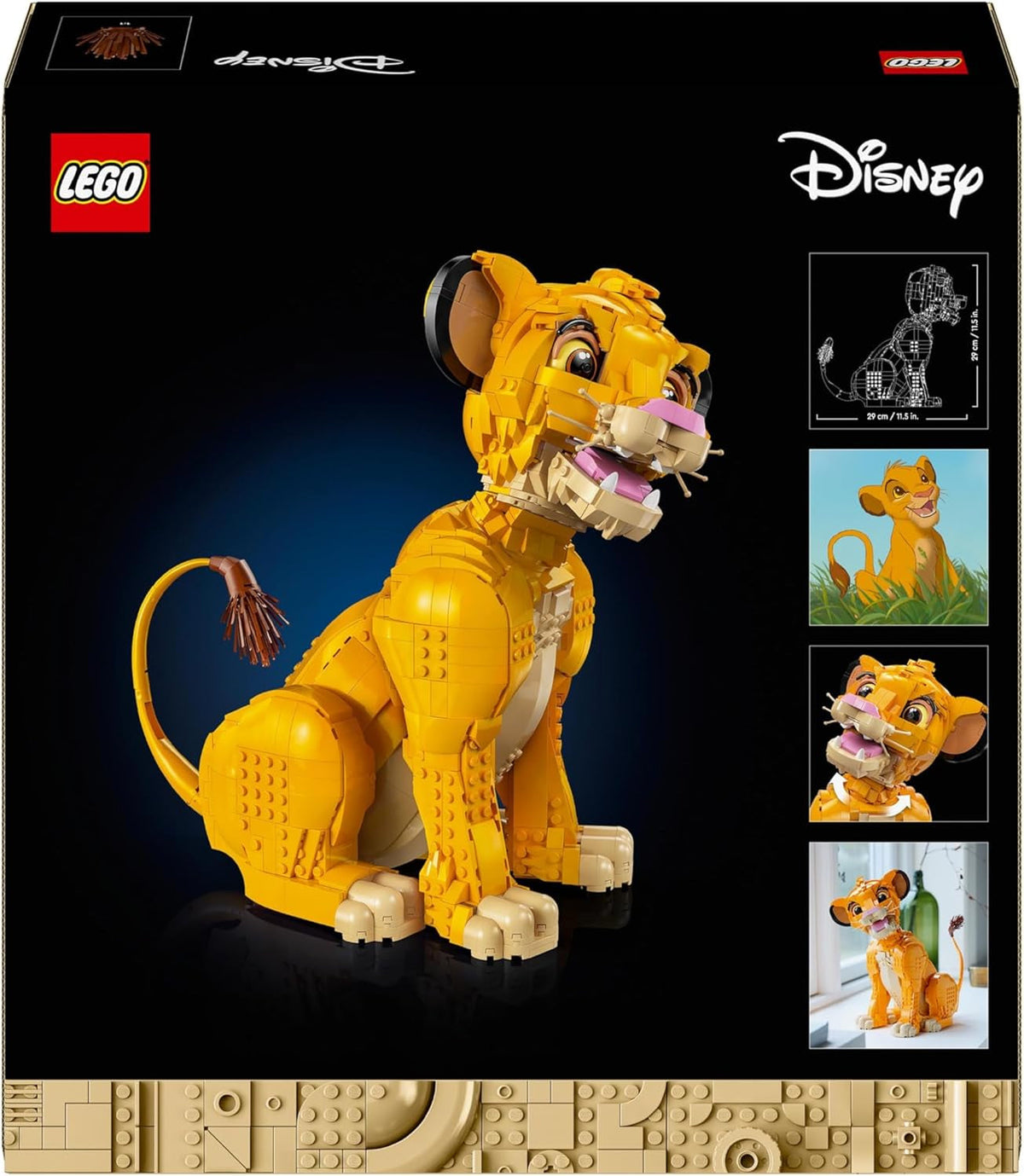 ǀ Disney Young Simba the Lion King, Collectible Animal Figure Building Set, Model Kit for Adults to Build, Home or Office Décor, Nostalgic Gift Idea for Women, Men, Her, Him and Fans 43247