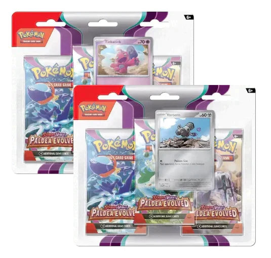 Pokemon TCG Scarlet & Violet Paldea Evolved 3 Pack Blister Pack Varoom/Tiktatink
