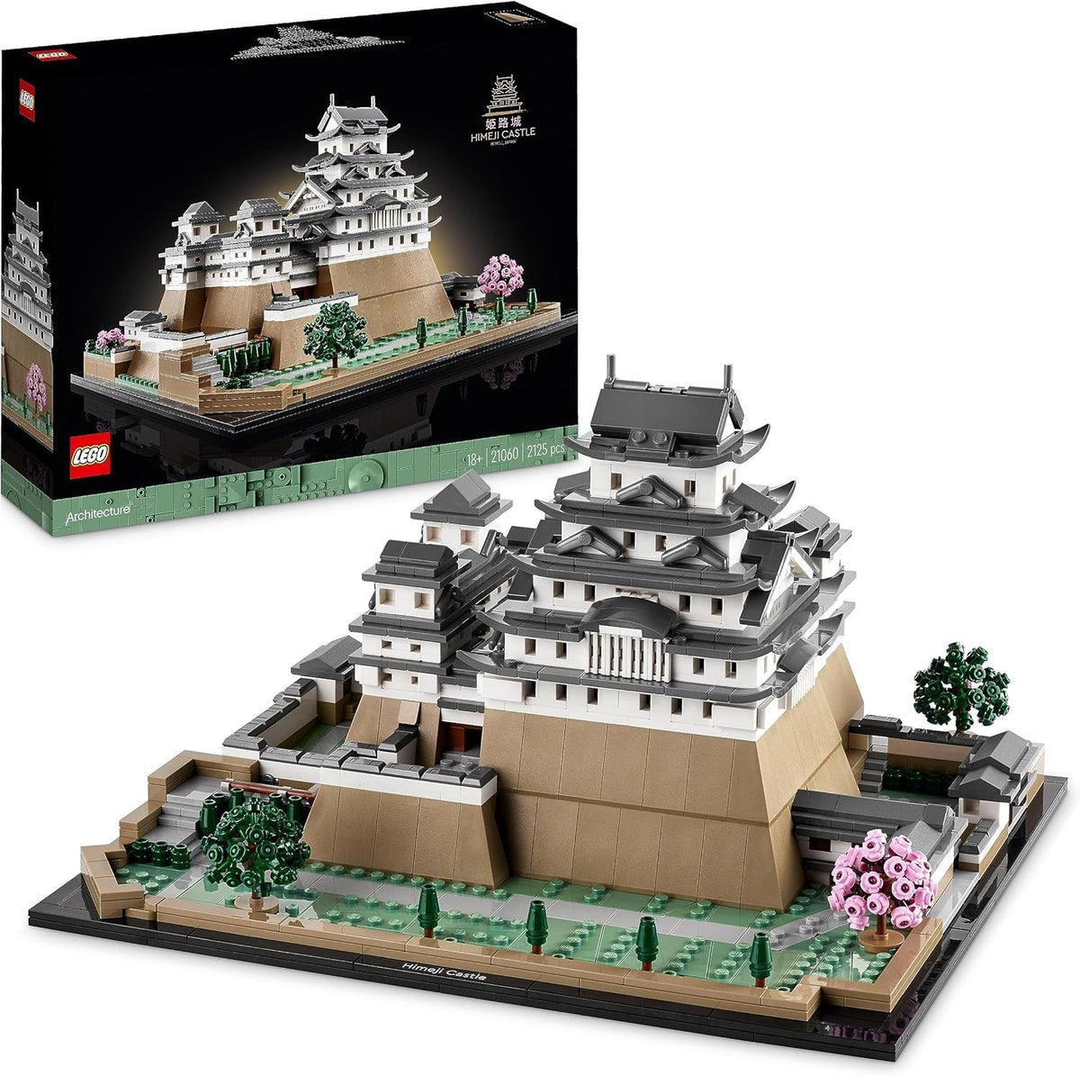 Architecture Himeji Castle Set, Landmarks Collection Model Building Kit for Adults, Gift Idea for Fans of Creative Gardening and Japanese Culture, Includes Buildable Cherry Blossom Trees 21060