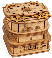 Cluebox - Davy Jones Locker - Escape Room Game - Puzzle Box - Gift Box - 3D Wooden Puzzle - Wooden Jigsaw - 3D Puzzles for Adults - Brain Teaser - Birthday Gift Gadget for Men - Money Box